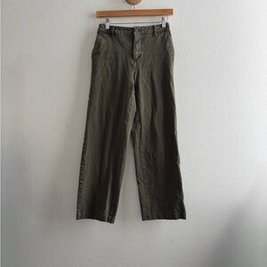 Muji Womens Green Straight Leg Pants